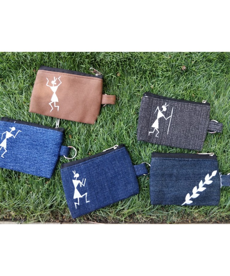 Denim keychain cum coin purse Global Artisans